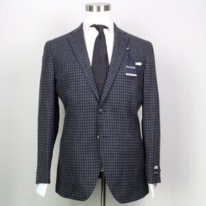Jos A Bank Slim-Fit Mens Sportcoat Blazer Jacket 44R Wool Cotton Gray E091389‎